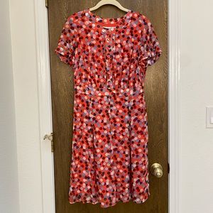Boden pink polka dot summer tea dress
